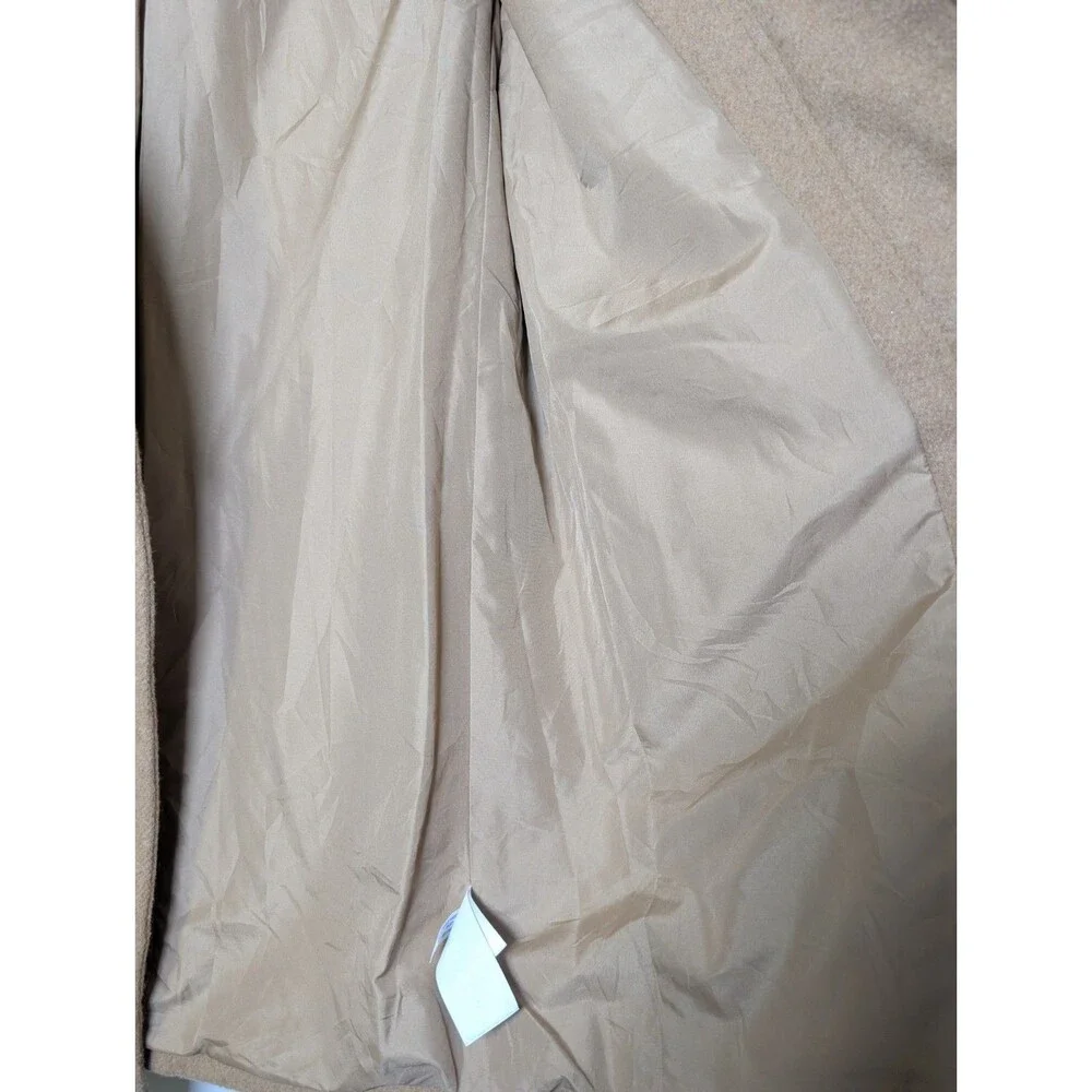 J.Crew City Coat Tan Wool Blend Standing Collar Quiet Luxury Coat Size 2 Classic - Picture 6 of 9